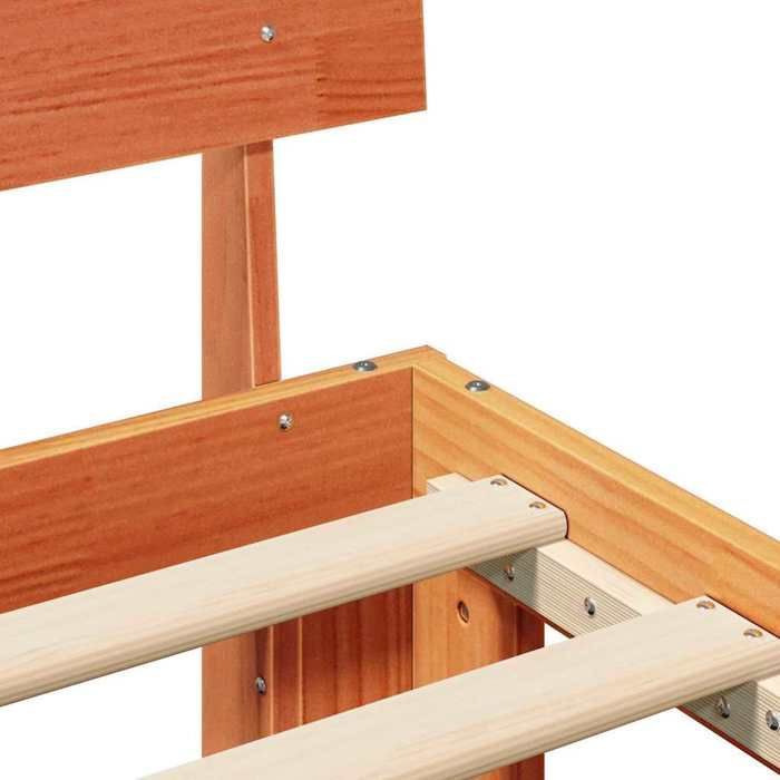 Cama doble CHIC para adultos - Estructura de cama de 200 x 200 cm, color marrón, madera maciza de pino #Sara22201