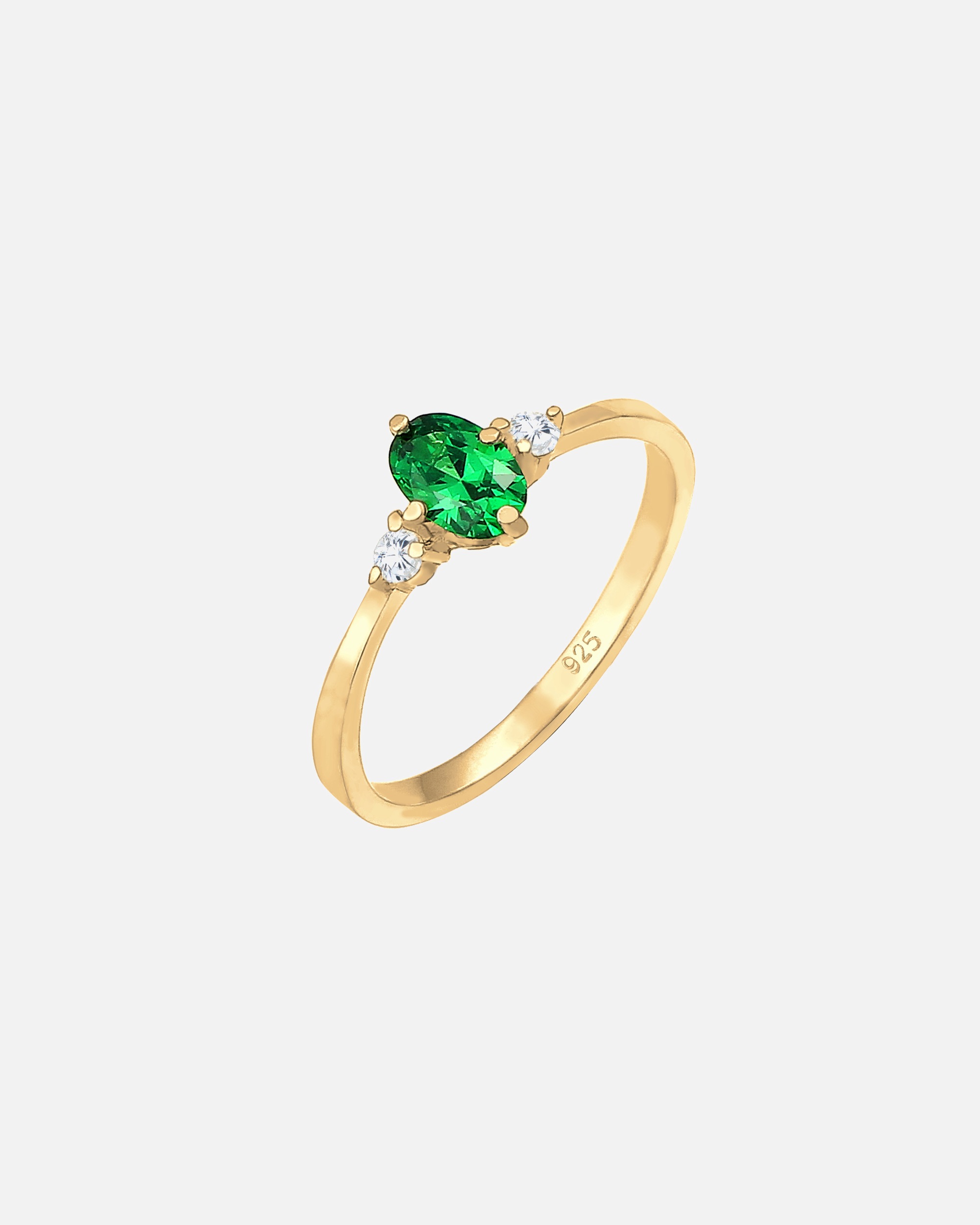 Elli Femmes Bande Élégant avec Cristaux de Zirconium Vert en Argent Sterling 925