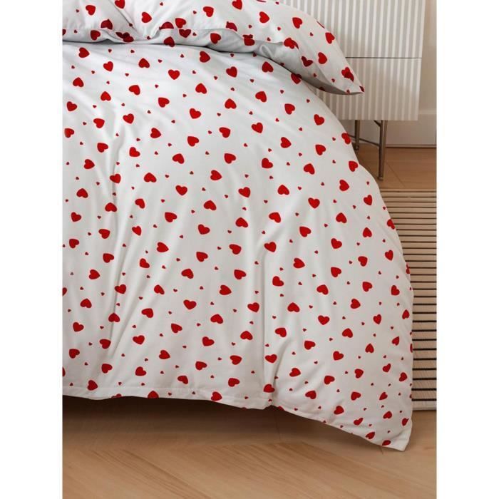 Beddenset - 1 dekbedovertrek 220 x 240 cm + 2 kussenslopen 60 x 60 cm - 50% katoen, 50% polyester - Rood