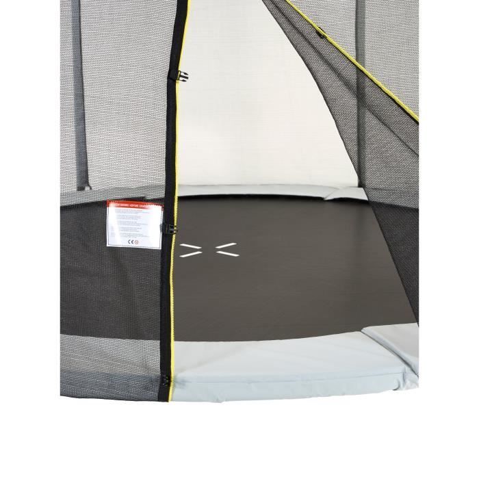 Trampoline MAXI ECO Ø 430 cm Gris - Avec Filet, Echelle, Couverture de Protection
