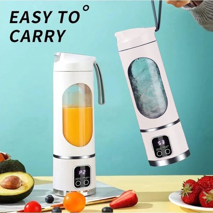 Licuadora portátil recargable por USB – Mini licuadora con 12 cuchillas, tres modos, fácil de limpiar, jugo fresco