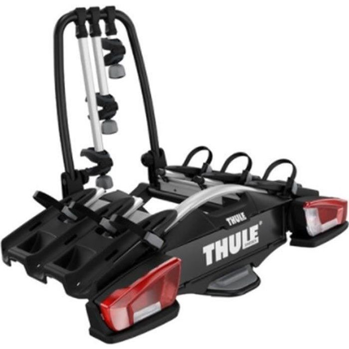 THULE - Portabicicletas para 3 bicicletas - VeloCompact - Plataforma para enganche de remolque - 13 pines - Negro