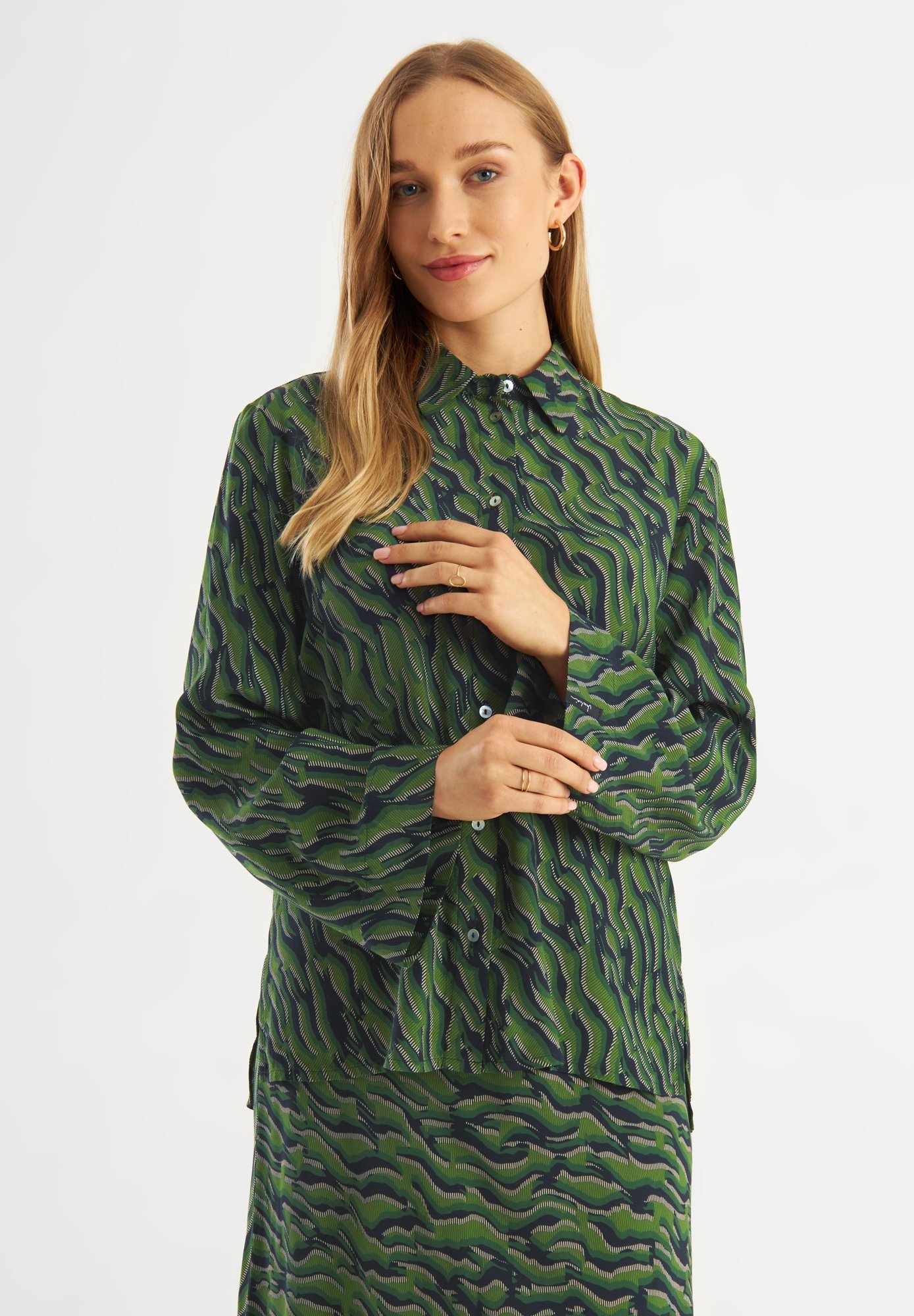 Jascha Stockholm NEW WIDE - Blouse met knoopsluiting - groen