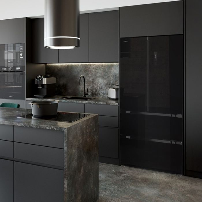 Cecotec Bolero CoolMarket FD 436 Black Glass E French Door Refrigerator