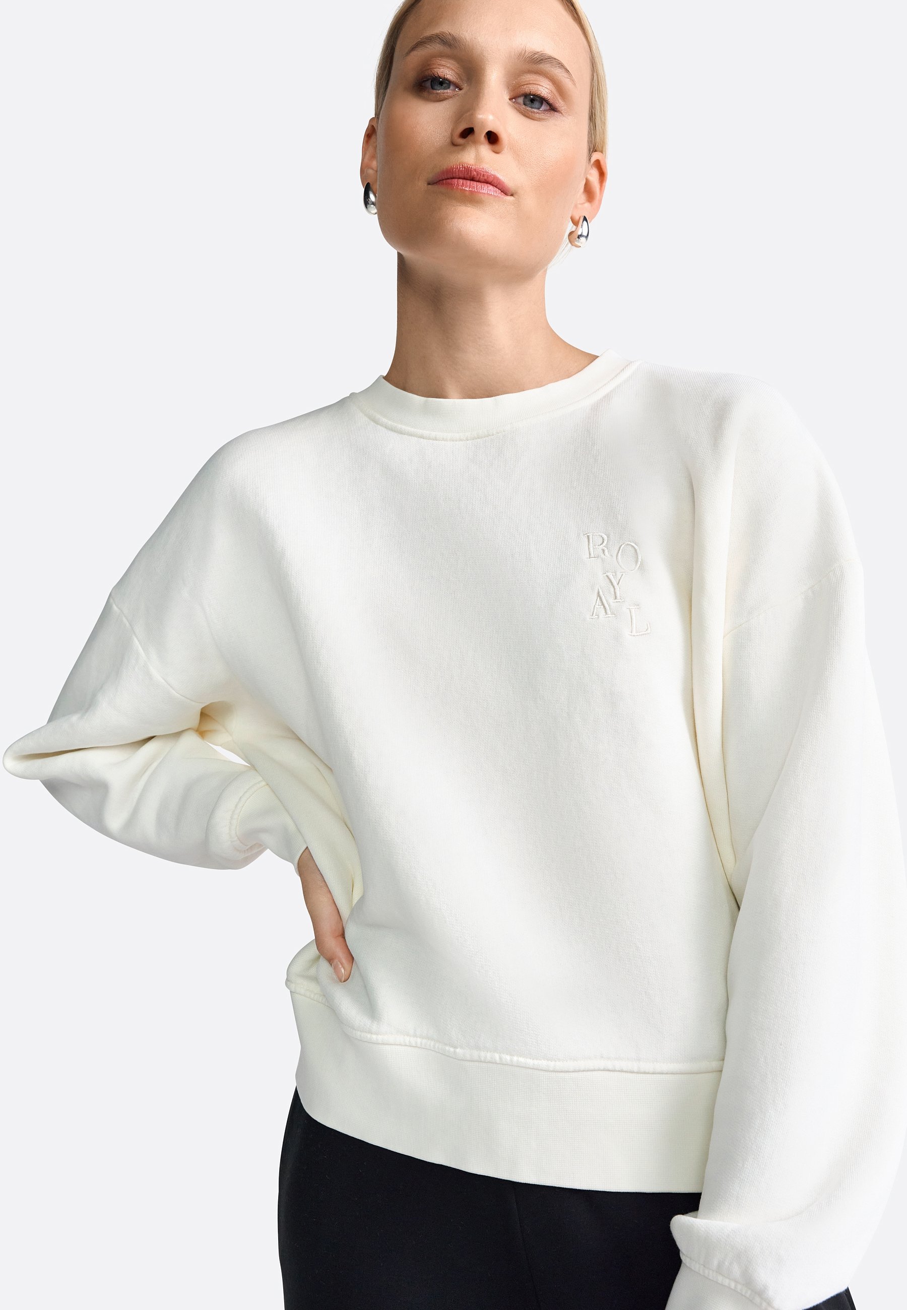 Sweat-shirt Rich & Royal - blanc perle