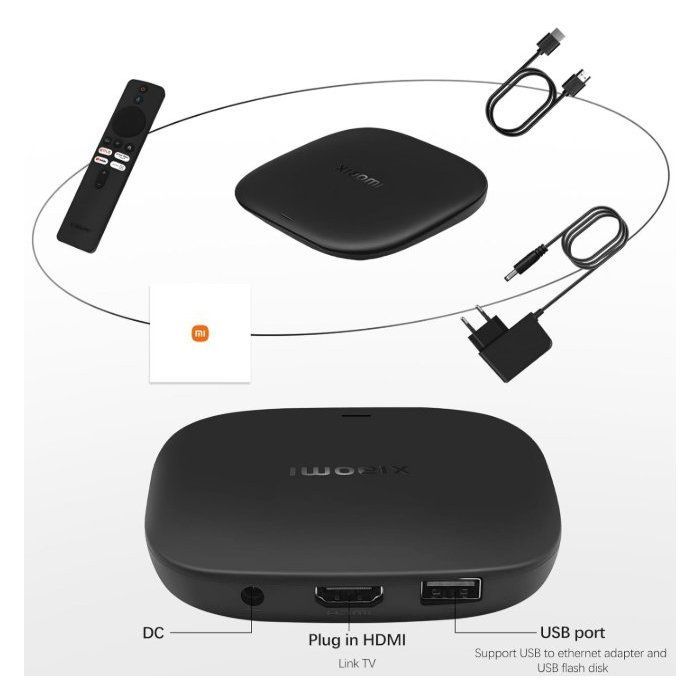 TV Box - XIAOMI - Mi TV Box S 3a generazione - 2 GB/32 GB - 4K Ultra HD Dolby Vision/HDR10+ - Wi-Fi 6 Bluetooth 5.2