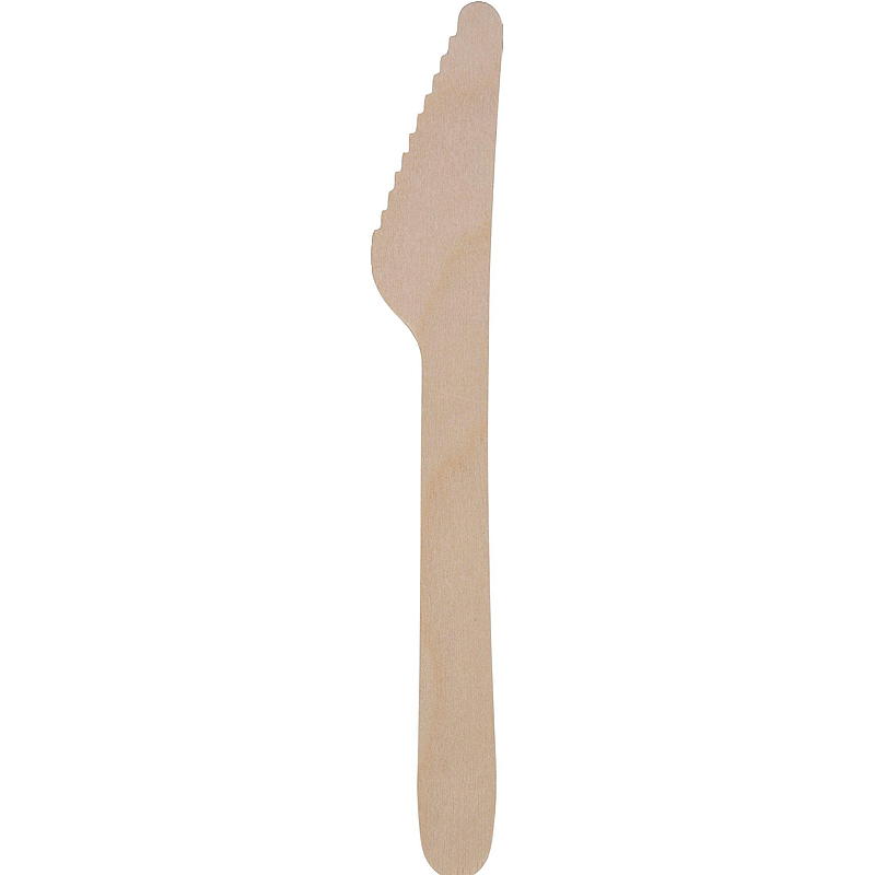 Cuchillos desechables Nature, paquete de 100 unidades, hechos de madera.
