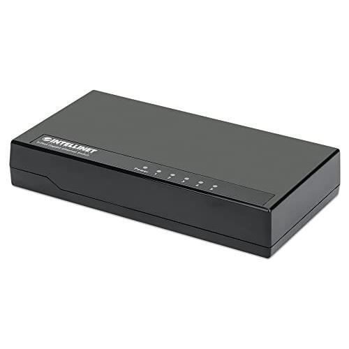 INTELLINET Commutateur réseau Gigabit 5 ports – Switch Ethernet compact plug-and-play