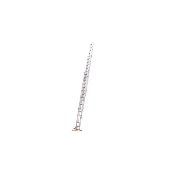 Escalera extensible profesional HAILO Trio de 3 secciones con accionamiento por cuerda, 3x16 peldaños, 11 m, aluminio