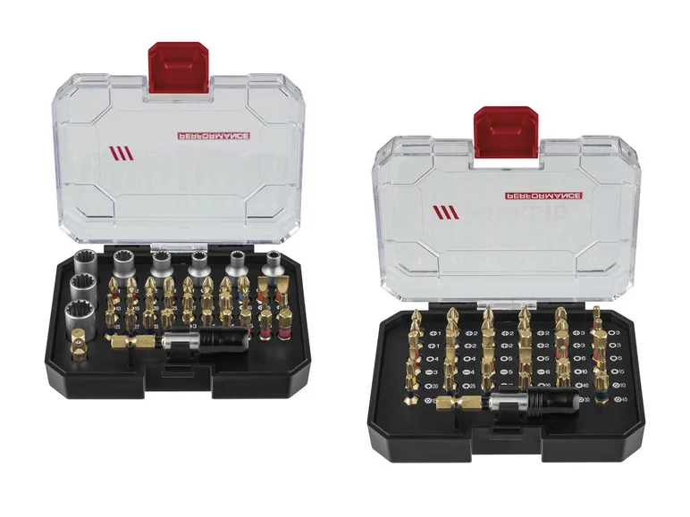 Conjunto de bits de torção PARKSIDE PERFORMANCE® (lubrificado) PBSP 2 D4 Conjunto de bits de torção dupla