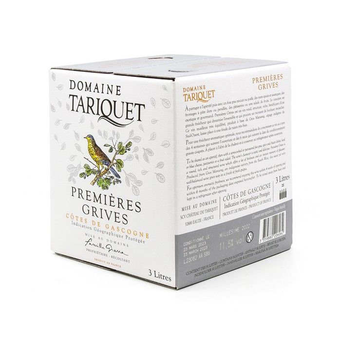 Domaine Tariquet Premières Grives IGP Côtes de Gascogne BIB 3L