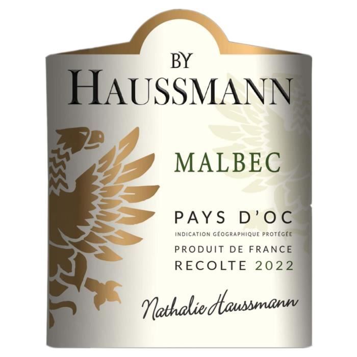 Vino tinto Malbec Pays d'Oc - Languedoc 2022 de Haussmann