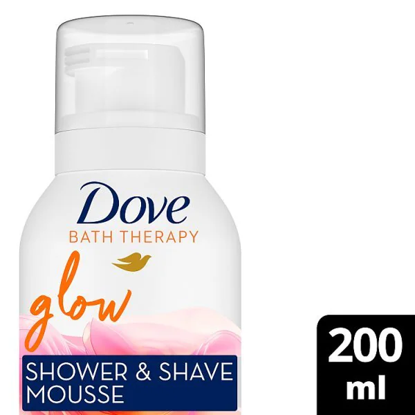 Dove Shower Mousse Foam Glow sprchový gél a holenie 200 ml