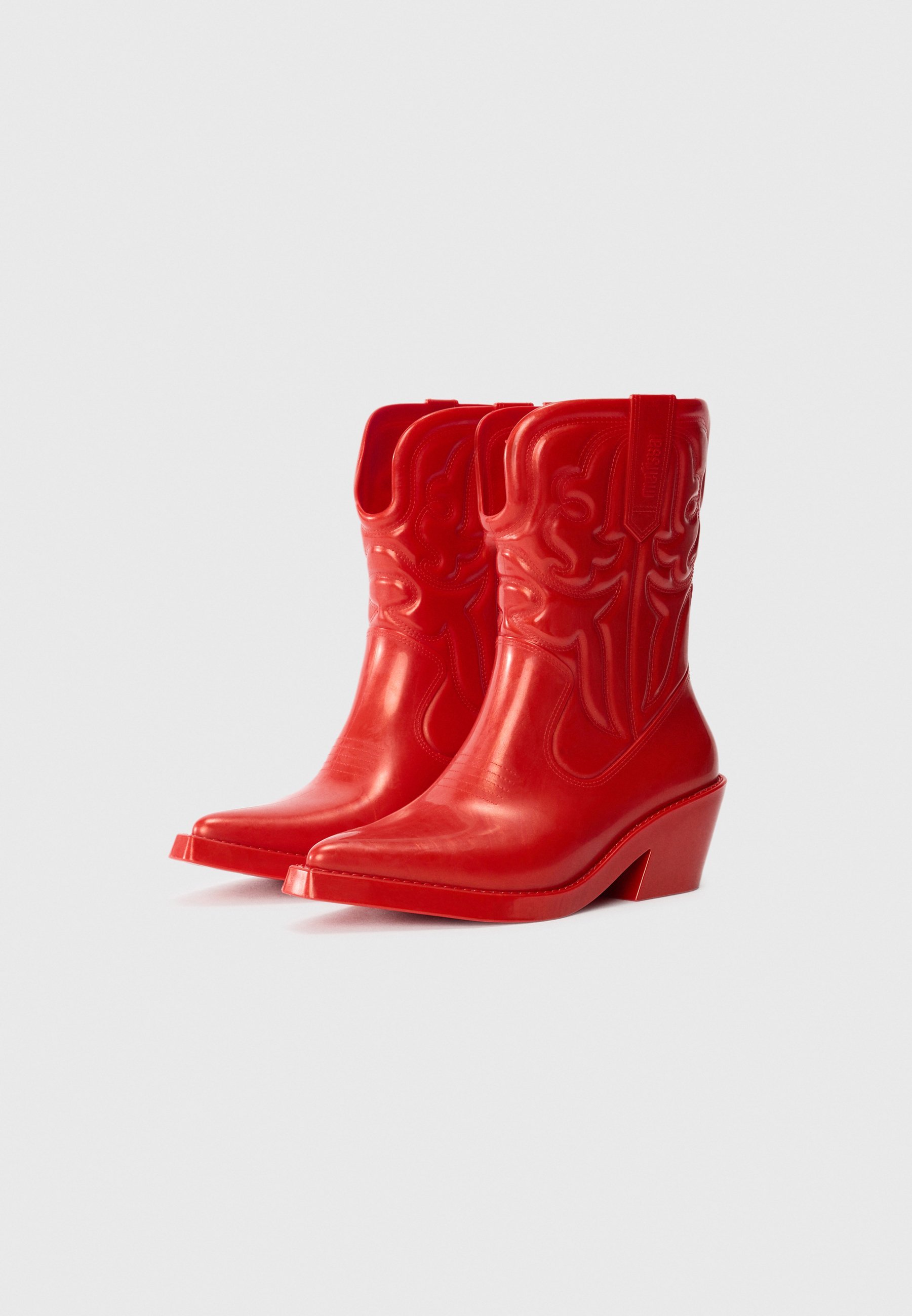 Bottes Melissa TEXAS - Cowboy/Motard - rouge métallisé