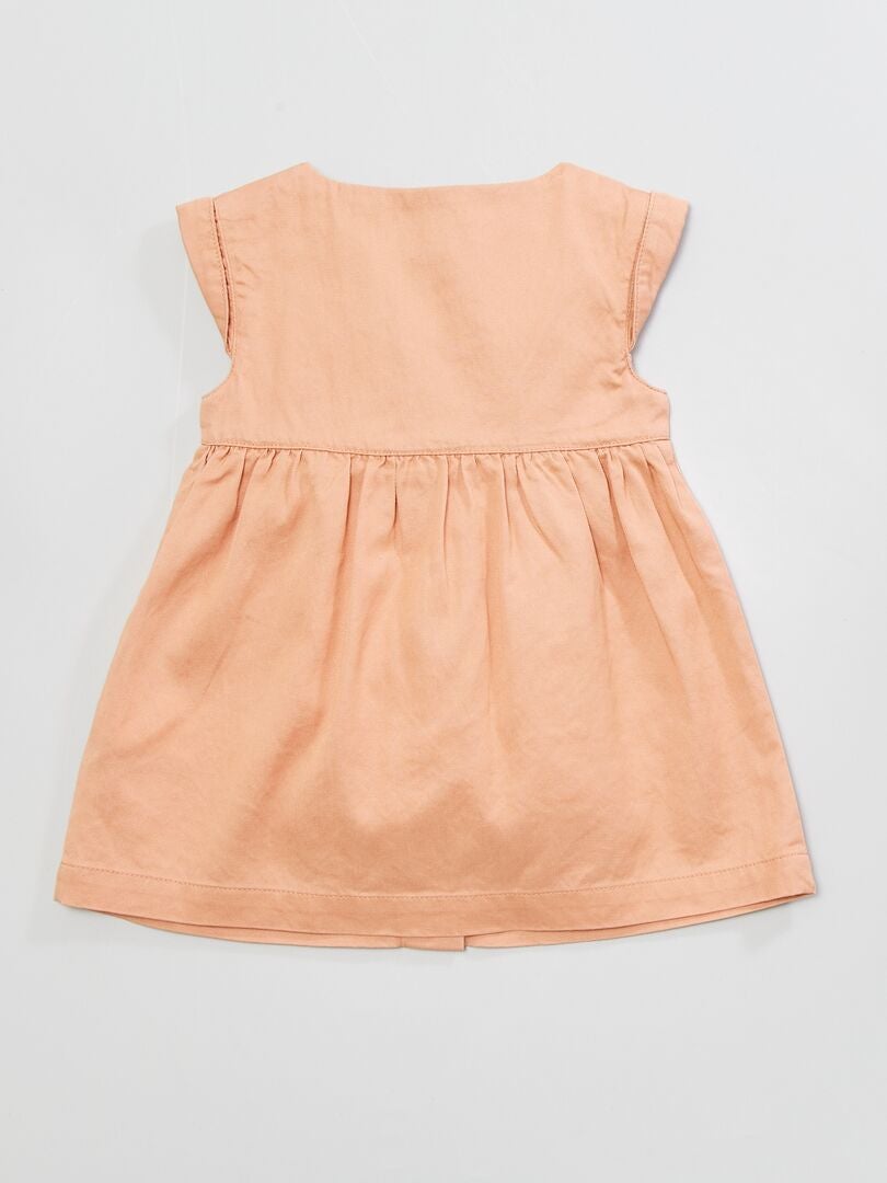 Mouwloze Tencel-jurk - BEIGE