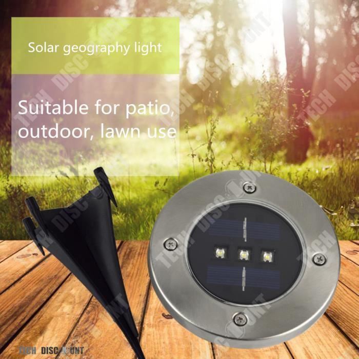Proiettore solare per esterni TD® con sensore di movimento, potente LED bianco caldo, grande capacità, da incasso, per giardino e parco.