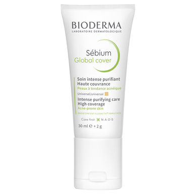 Bioderma Sébium Global Cover Intenzivní čistící krém na obličej pro mastnou pleť 30 ml 2 g 30 ml 2 g