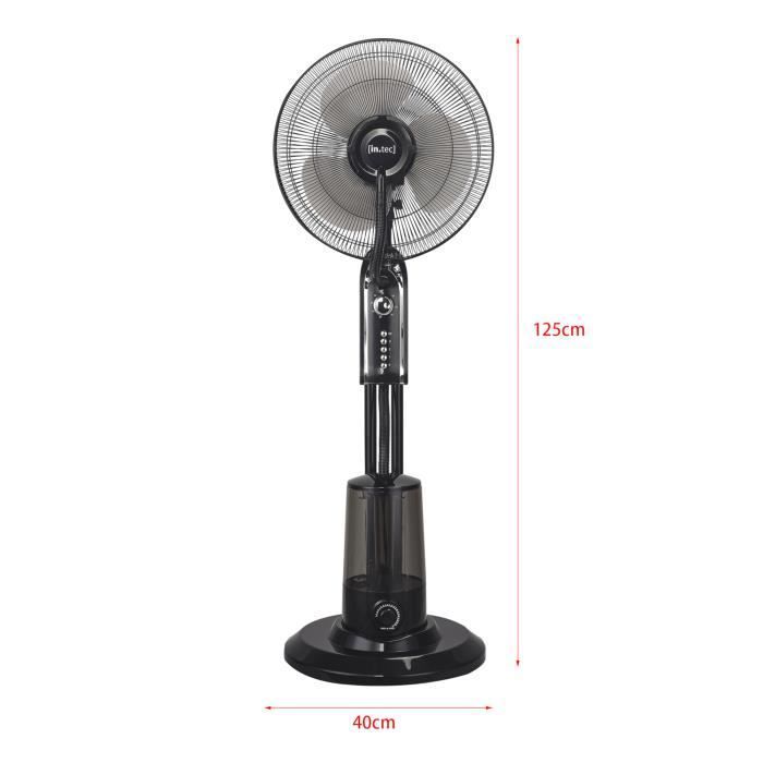 Ventilatore a piantana e umidificatore Ninove 75W in plastica nera