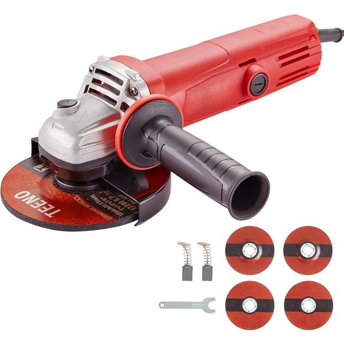 Angle grinder - TEENO - 1000W - 125 mm - 12000 rpm - 4 discs