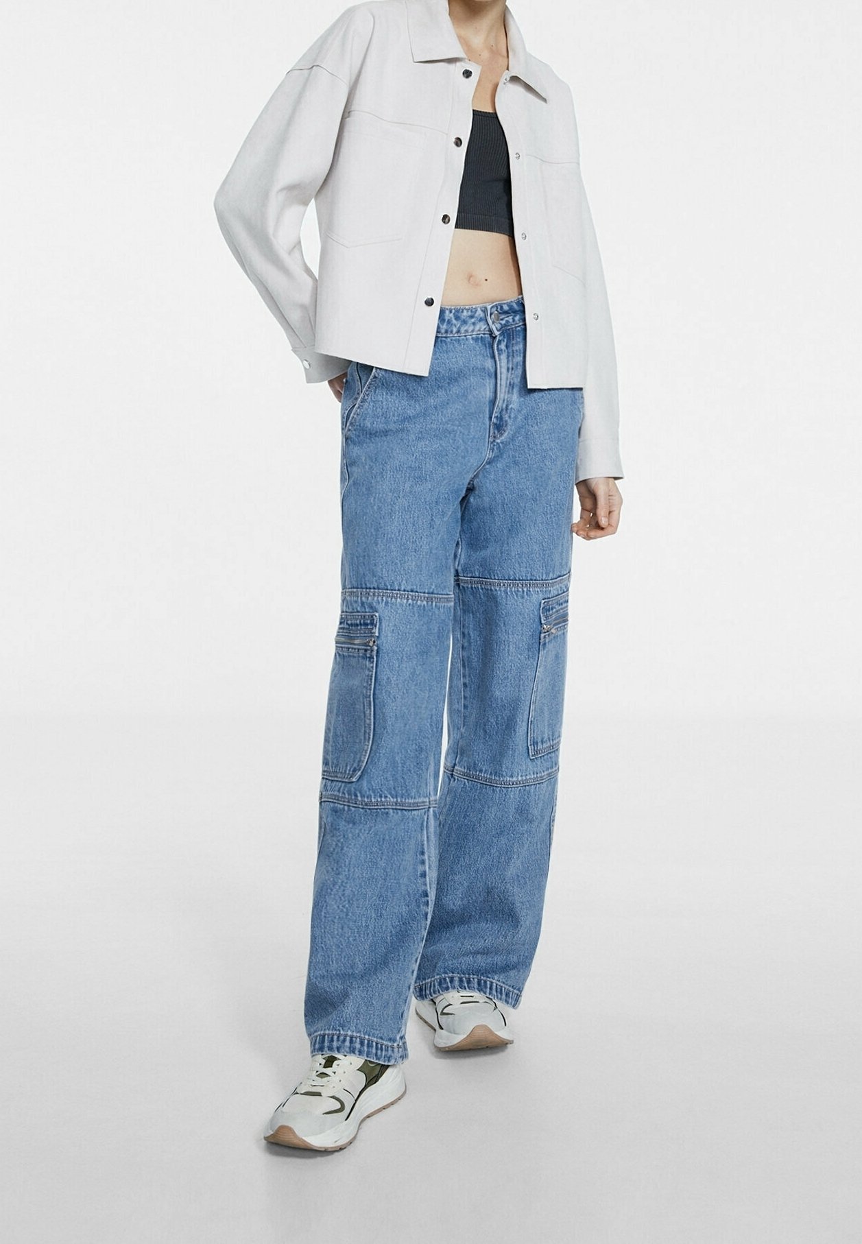 Veste en similicuir Stradivarius - blanc cassé