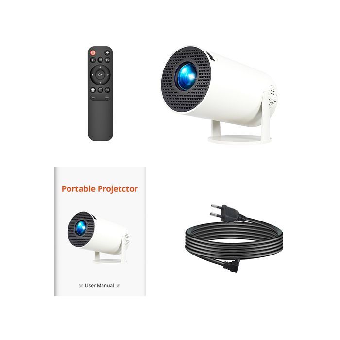 EKASN Vidéoprojecteur PRO Supporte 1080P 4K Correction Auto Réglable 180°, BT5.2 - 5G+WIFI Intégré, Android APPs Certifié