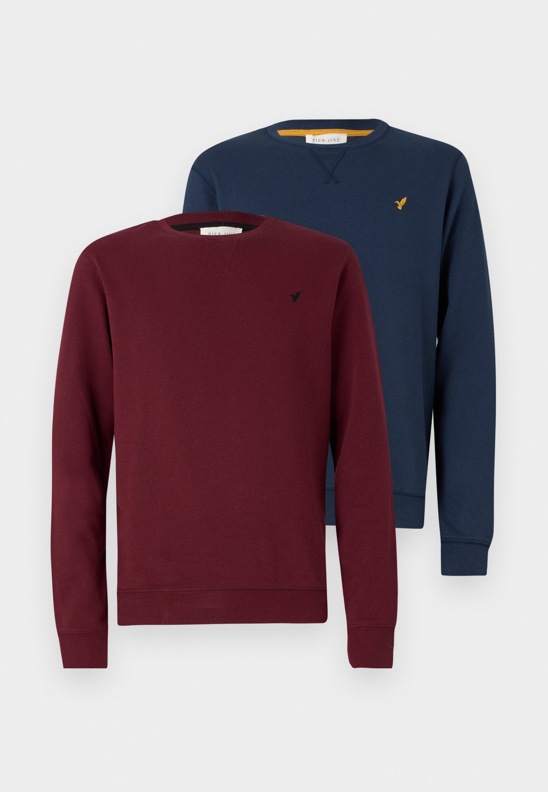 Lot de 2 sweats Pier One - bleu foncé/bordeaux