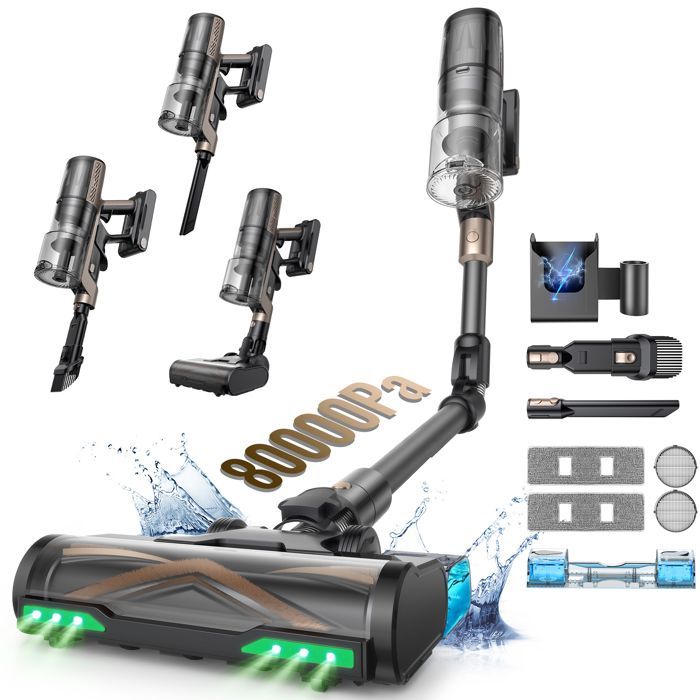 Proscenic P20 - Powerful Cordless Stick Vacuum Cleaner for Pets - 80 kPa/180AW/680W - 70 min Runtime - SmartSpeed™ - Removable Battery