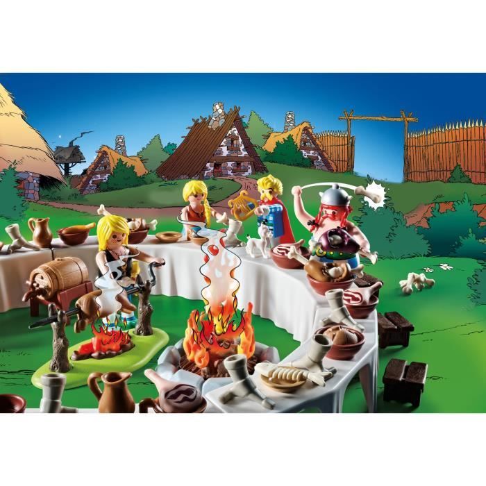 PLAYMOBIL 71827 Banquete del pueblo y figura, Astérix, Personajes del cómic de Astérix, 159 piezas, Para mayores de 5 años