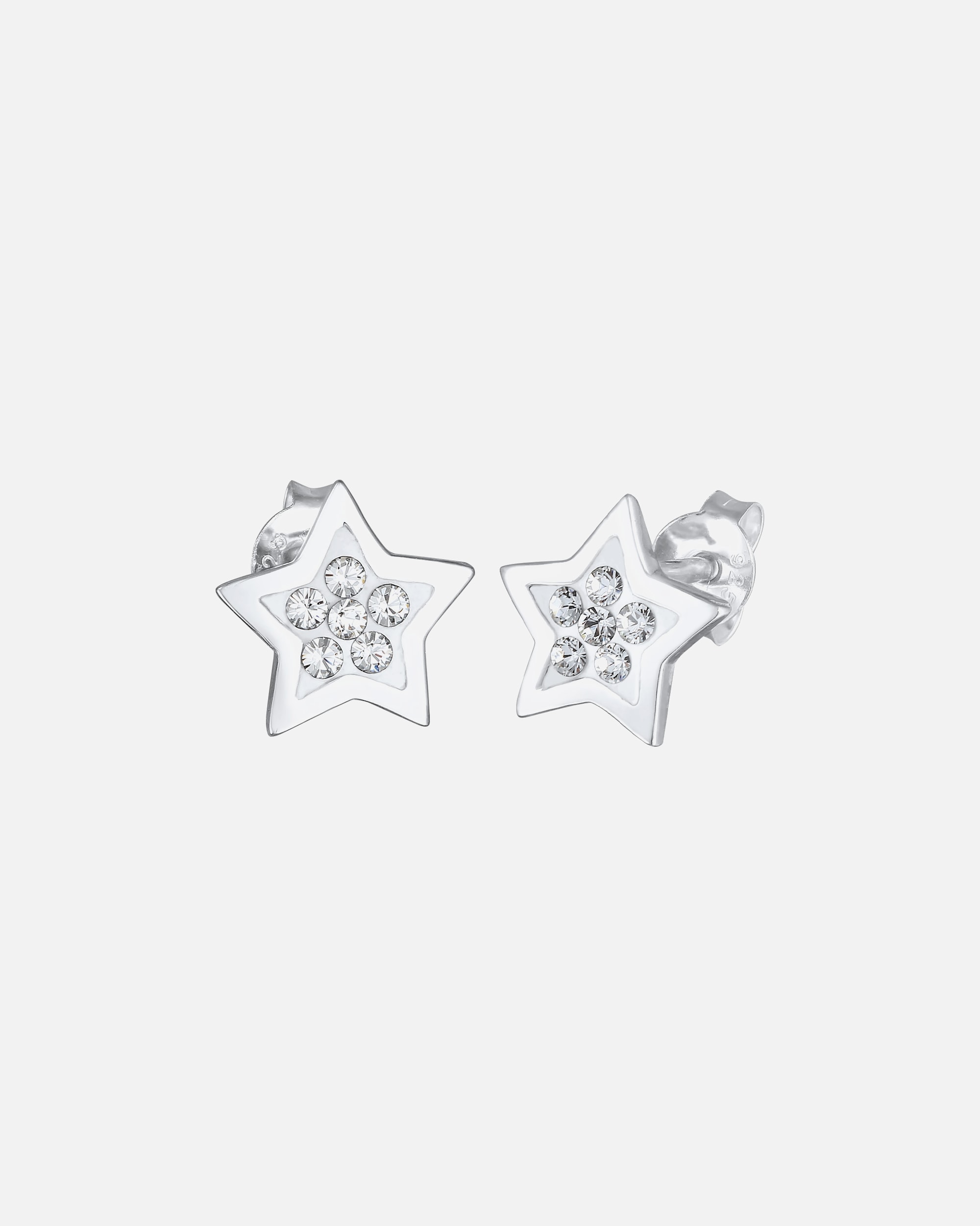 Elli Étoile Astro Tendance Cristal Clous d'Oreilles Femme en 925 Argent