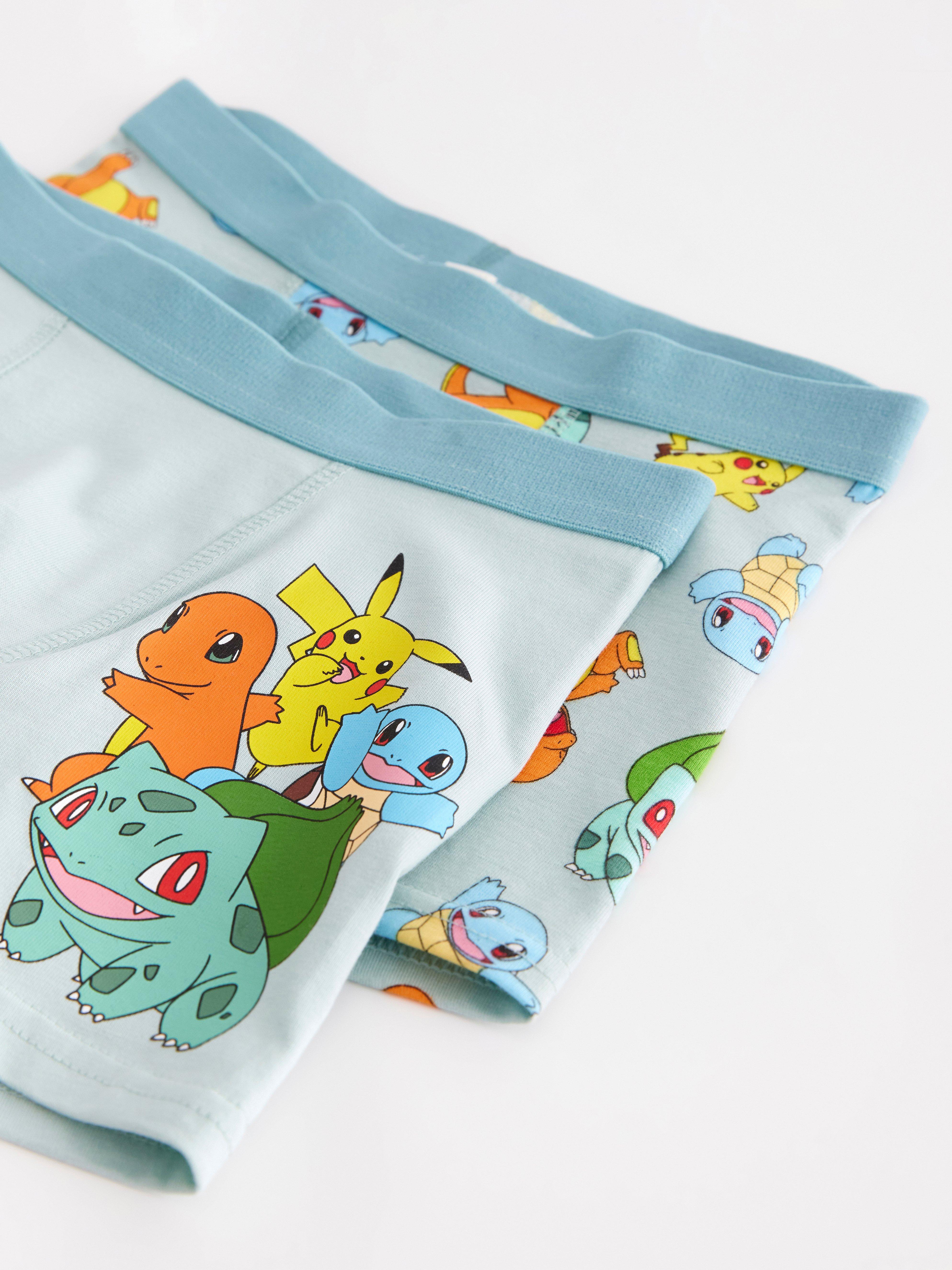 Paquete de 2 calzoncillos bóxer Pokémon color turquesa claro.