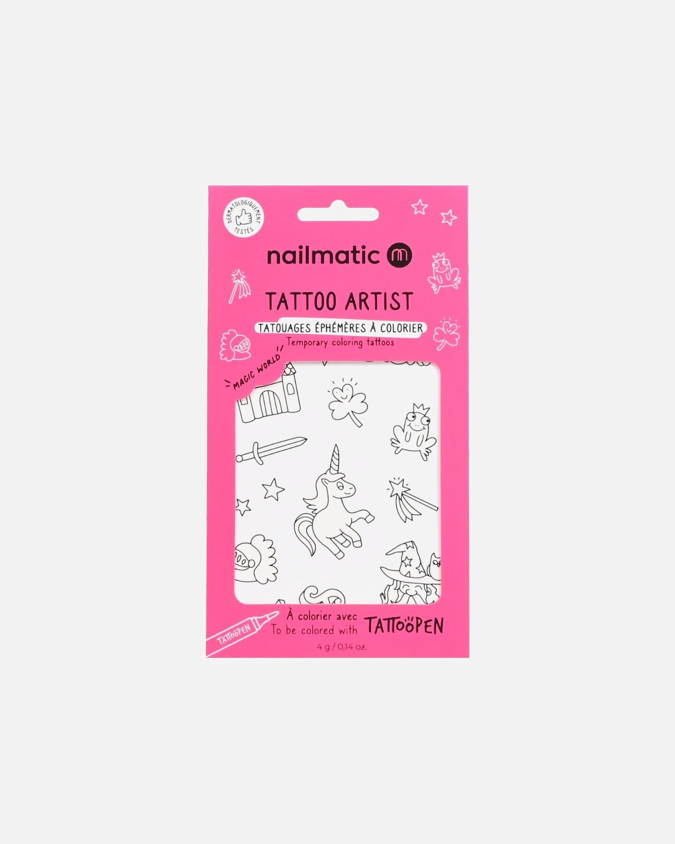 Nailmatic planche de taouage a colorier - magic world