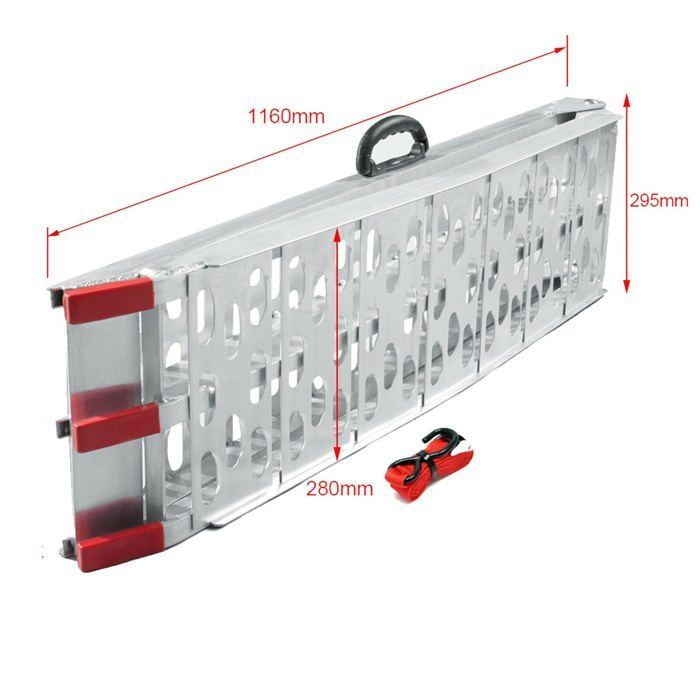 Folding loading ramp 226 cm 340 kg aluminium motorcycle ATV quad access ramp 16_0002134