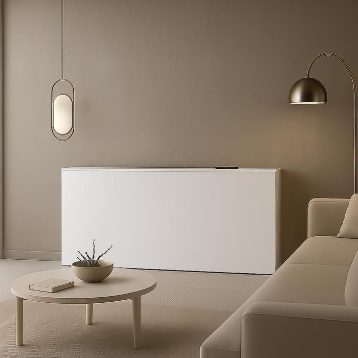 Mueble para TV 2 en 1 - Diseño: Madera blanca - Mueble para TV retráctil con mando a distancia inalámbrico
