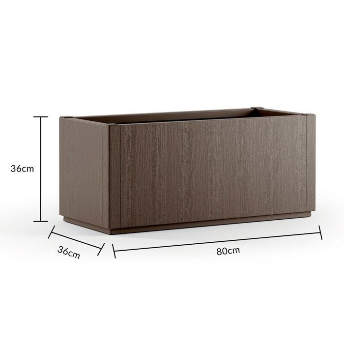 CASARIA 4x Maceta Ethica Marrón 80x36x36cm 80L Resistente Base con Drenaje Maceta Jardín Balcón