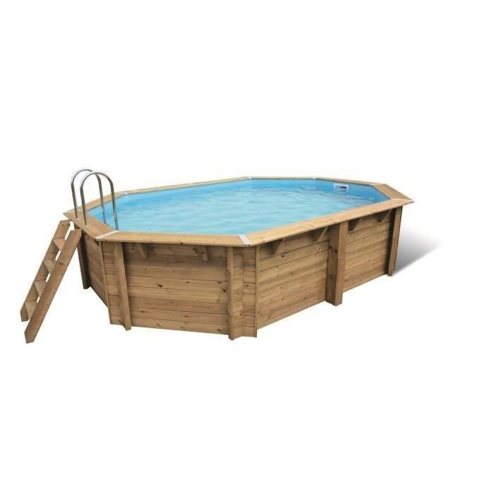 Piscina de madeira azul UBBINK Maldives, 3,55 x 4,90 x 1,30 m