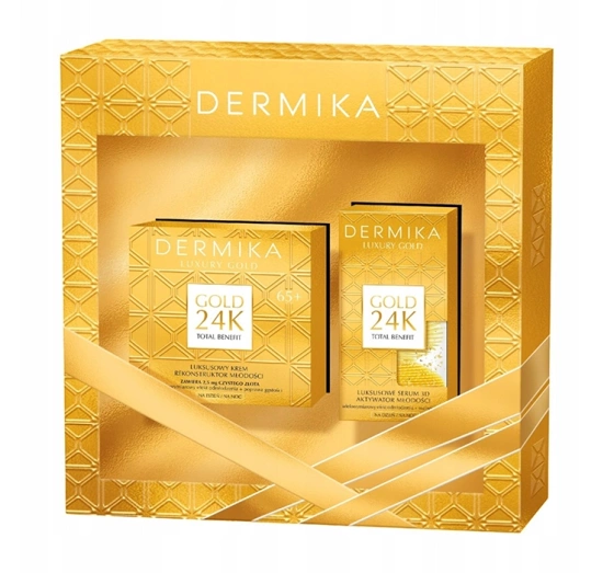 Dermika Luxury Gold 24K zestaw kosmetyków do pielęgnacji twarzy serum 60g   krem 50ml