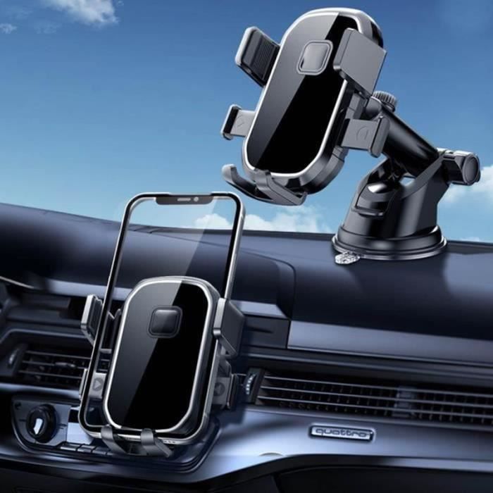Supporto per telefono - LECHEO - Universale - Montaggio a griglia e a ventosa - Compatibile con telefoni da 4 a 7 pollici - ABS/Silicone