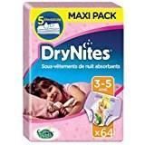 Pannolini a mutandina HUGGIES Drynites Frozen per bambine, 3-5 anni, confezione da 4 pezzi (16 pezzi)