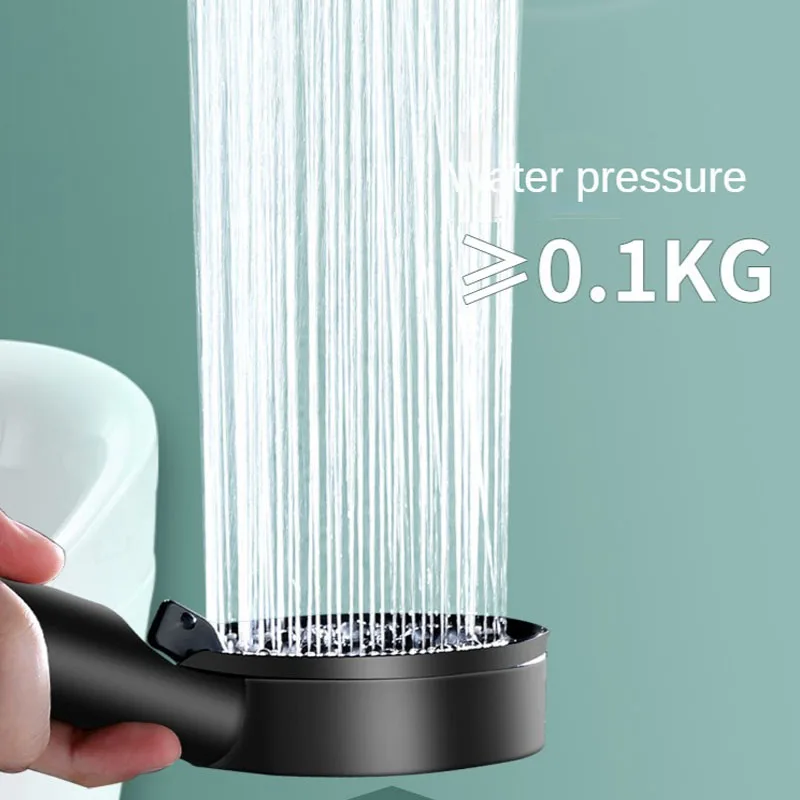 Pommeau de douche haute pression 5 jets réglables avec flexible, économie d'eau, arrêt automatique du jet, accessoires de salle de bain