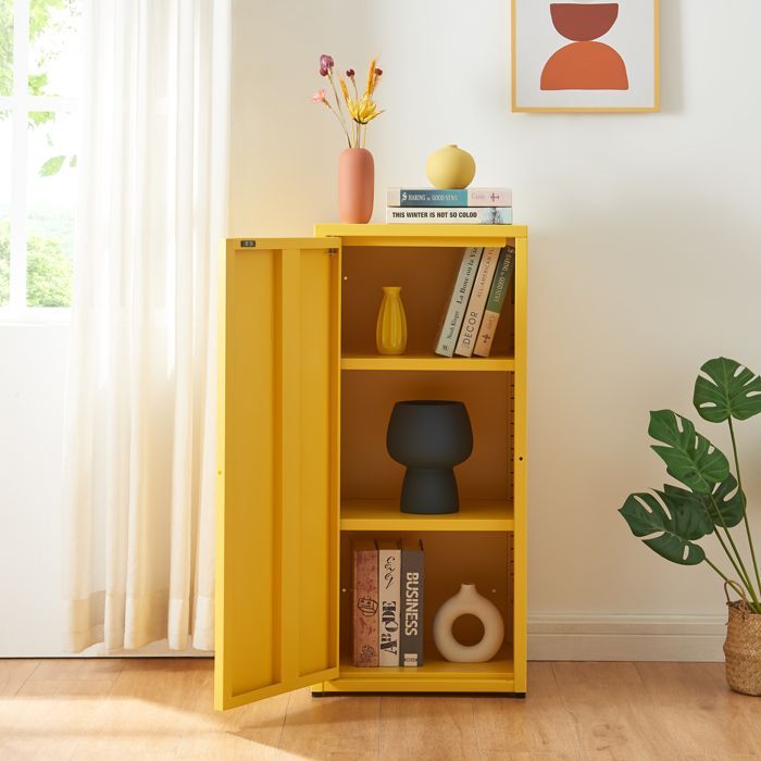 Armoire métallique Burlöv acier 88 x 40 x 35 cm jaune