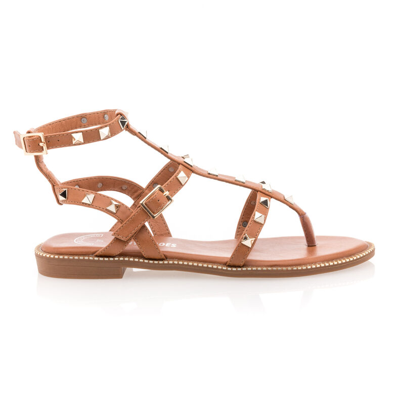 Braune Zehentrenner-Sandalen für Damen