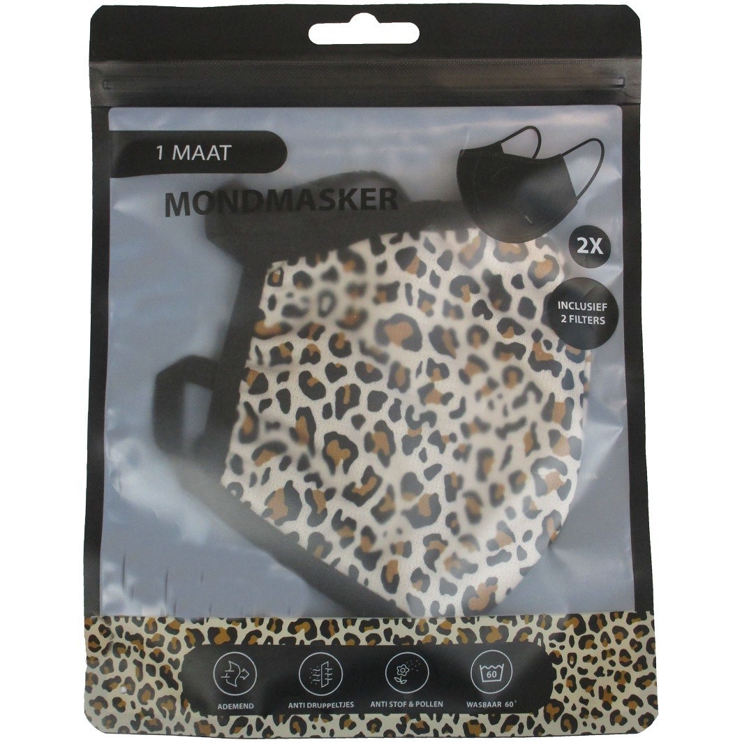Maska na ústa a nos Mundia s leopardím vzorom – 2 kusy