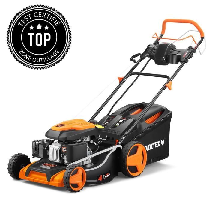 Self-propelled petrol lawnmower with electric start, 196cc, 51cm cutting width - FUXTEC FX-RM5196eS - 6HP, 60L