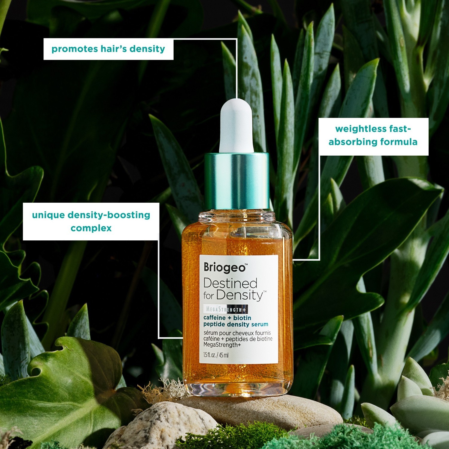 Briogeo vlasové sérum určené pre hustotu™ MegaStrength+ s kofeínom a biotínovým peptidom pre hustotu - 45 ml