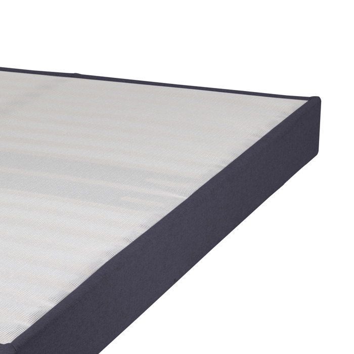 Base de cama tapizada de 120x190 cm con soporte lumbar, gris oscuro - DREAMO