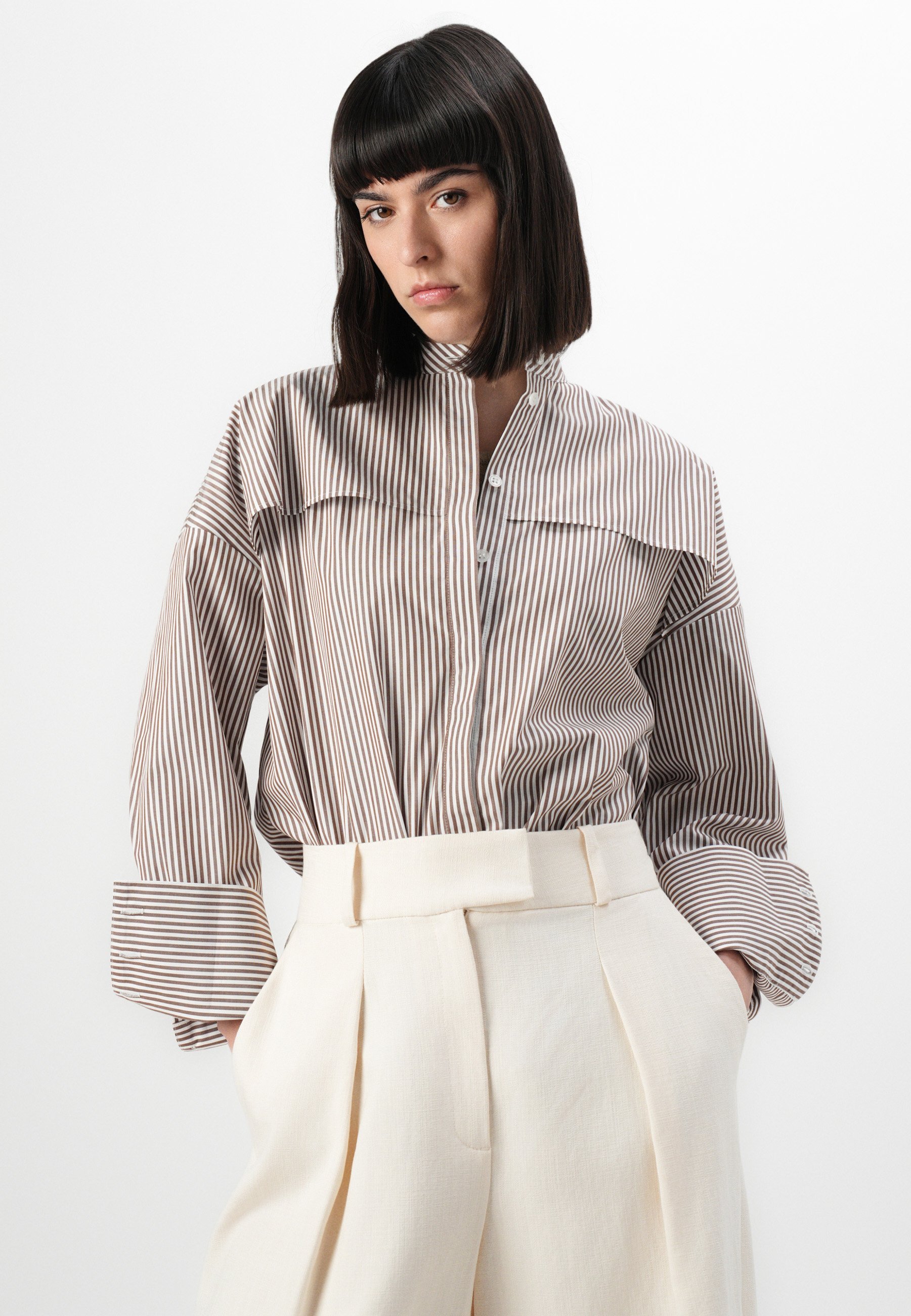 IVY OAK Bluse mit Knopfleiste – braun