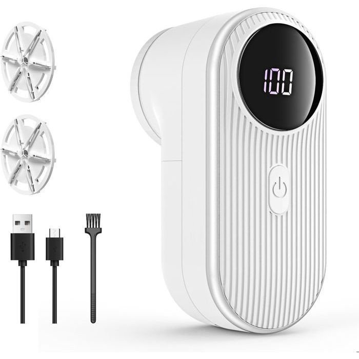 Anti-ophopingsscheerapparaat, 3 snelheden, 5W oplaadbaar, met LED-display en 2 vervangende mesjes.