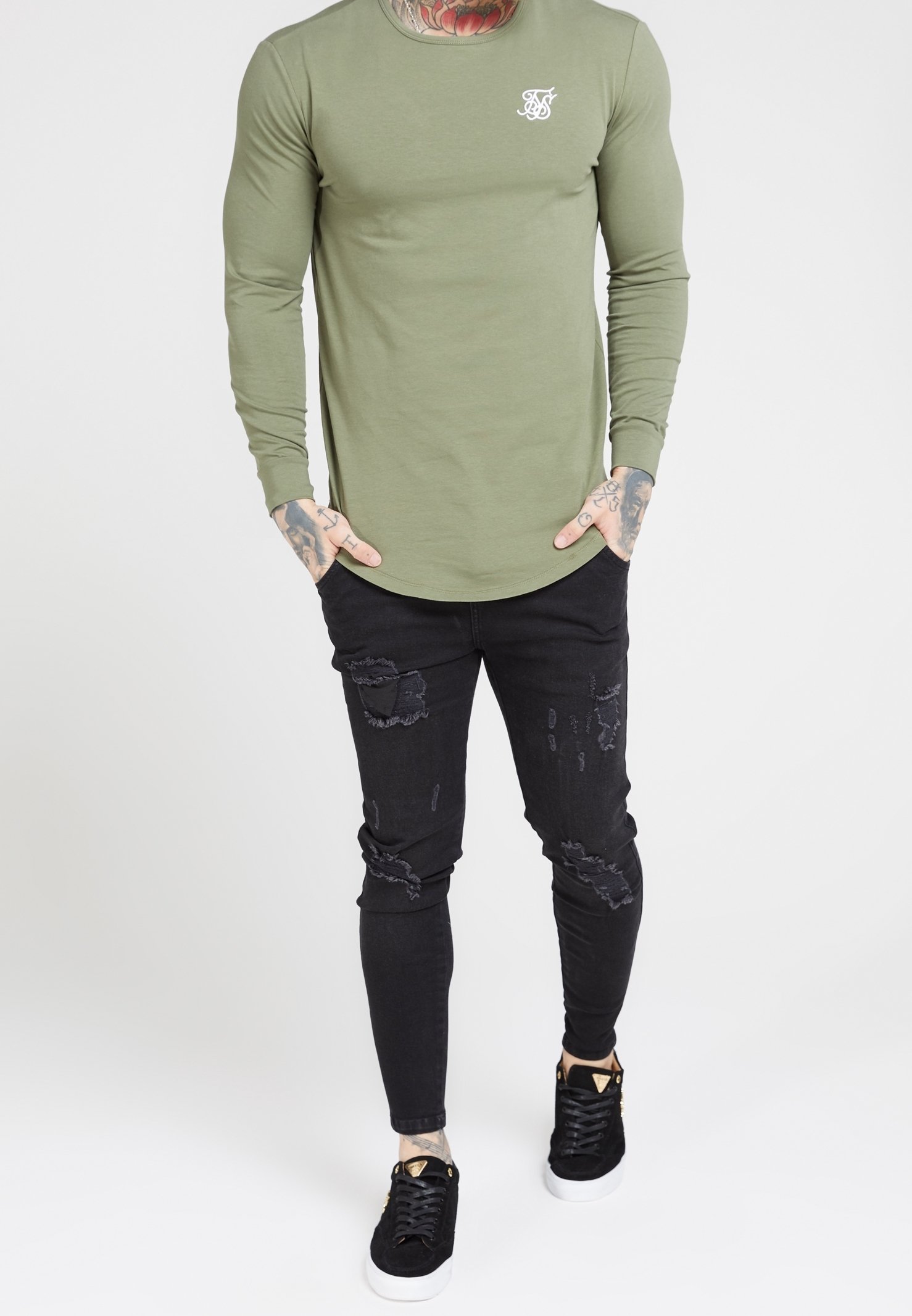SIKSILK Top met lange mouwen - kaki
