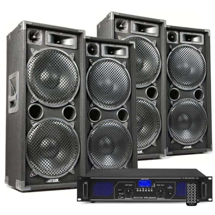 DJ-Soundsystem – Fenton – MAX212 – 5600 W – Bluetooth – MP3-Player – 4 Lautsprecher