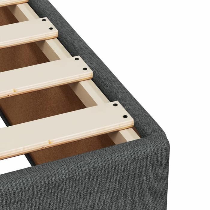 Letto in legno grigio 200 x 200 cm - Stabile e resistente - Struttura del letto - Materasso non incluso - Tessuto grigio scuro 200x200 cm 001_910424